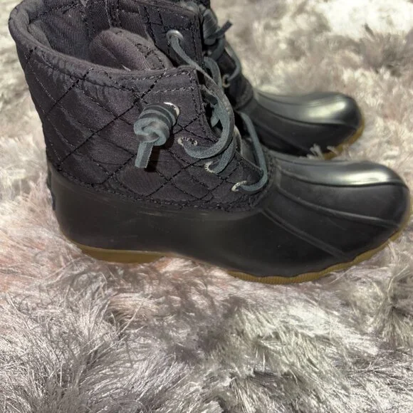 Sperry Girls Youth Top-Sider Saltwater Duck Boot Black Size 3M NEW TK163618 - Picture 2 of 6